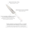 Cuchillo Husky Cocina 13 cm. Hoja Acero Inoxidable, Cuchillo Carne, Cuchillo Pescado, Cuchillo Chef, Mango Ergonómico Blanco