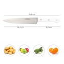 Cuchillo Husky Verduras 17 cm. Hoja Acero Inoxidable, Cuchillo Verduras, Cuchillo Cortar Verduras Mango Ergonómico Blanco