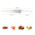 Cuchillo Husky Cocina 20 cm. Hoja Acero Inoxidable, Cuchillo Carne, Cuchillo Pescado, Cuchillo Chef, Mango Ergonómico Blanco