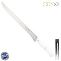 Cuchillo Husky Jamonero 25 cm. Hoja Acero Inoxidable, Cuchillo Jamón, Cuchillo Cortar Jamón Mango Ergonómico Blanco