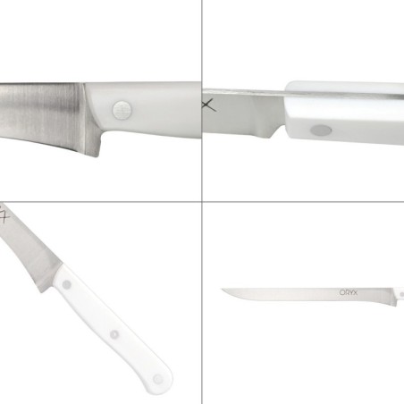 Cuchillo Husky Jamonero 25 cm. Hoja Acero Inoxidable, Cuchillo Jamón, Cuchillo Cortar Jamón Mango Ergonómico Blanco