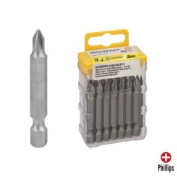Puntas Largas Destornillador Phillips N.º 1 (20 Piezas). Acero S2 al Cromo Vanadio. Puntas Hexagonales, Destorpuntas,