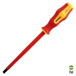 Destornillador Plano Aislado Certificado VDE 1.000 V. Medida 1,6x Diámetro 8,0 x 175 mm. Destornillador Seguridad Electricista
