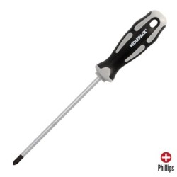 Destornillador Phillips Acero S2 Mango TPR Bimaterial. Medida PH 2 x Diámetro 6,0 x 150 mm. DIN5262.