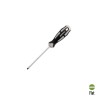 Destornillador Plano Estampado Acero S2 Mango TPR Bimaterial. Medida 0,8 x Diámetro 4,0 x 100 mm. DIN5265