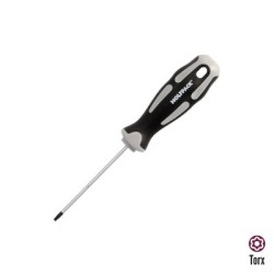 Destornillador Torx Inviolable Acero S2 Mango TPR Bimaterial. Medida T09 x Diámetro 3,0 x 75 mm.