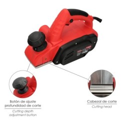 Cepilladora Eléctrica 710 Watt. Ancho Corte 82 mm. Profundidad 2 mm. Base Aluminio / Acero Cepillo Eléctrico Madera Carpintero
