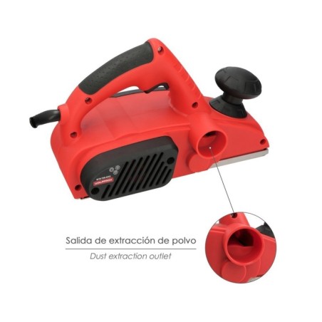 Cepilladora Eléctrica 710 Watt. Ancho Corte 82 mm. Profundidad 2 mm. Base Aluminio / Acero Cepillo Eléctrico Madera Carpintero