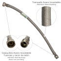 Latiguillo Flexible Reforzado Acero Inoxidable Termo Macho 1/2" - Hembra 1/2" Longitud 500 mm