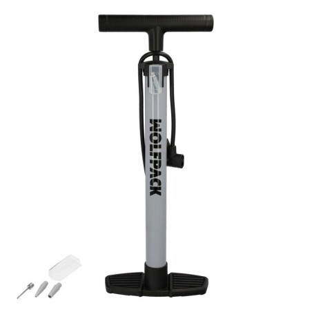 Bomba Aire 5,5 Bares Cuerpo Acero, Válvulas SCHRADER y PRESTA con Adaptadores. Bomba Bicicletas, Bomba coches