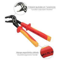 Tenaza Abertura Múltiple 240 mm. Mangos Aislados Acero Cromo Vanadio, Tenazas Electricista, Tenazas Abertura Múltiple