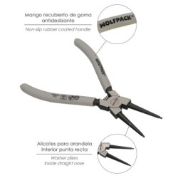 Alicates Arandelas Interiores Recto 175 mm. Acero Din 5256. Anillos De Presión, Anillos De Retención, Arandelas Circlips