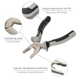 Alicates Universales 150 mm. Acero Cromo Vanadio DIN-ISO 5746