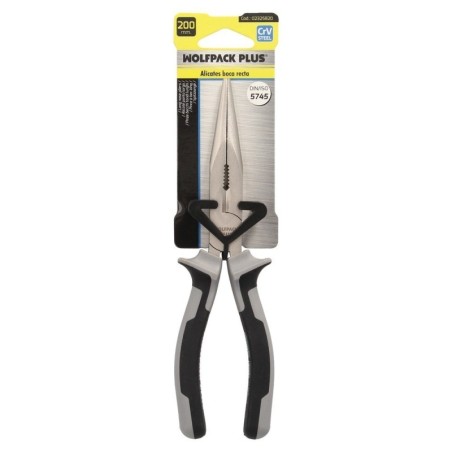 Alicates Boca Recta 200 mm. Acero Cromo Vanadio DIN-ISO 5745 Alicates Punta Recta, Alicates Boca Recta Larga,