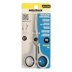 Tijeras Multiuso Acero Inoxidable 5,5" / 140 mm. Hojas Acero Inoxidable, Mango Cómodo y Suave