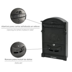 Buzón Jardín Aluminio Fundido Palace Gris Antracita 255 x 410 x 90 mm.