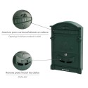 Buzón Jardín Aluminio Fundido Verde Palace 255 x 410 x 90 mm.