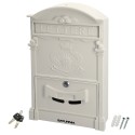 Buzón Jardín Aluminio Fundido Blanco Palace 255 x 410 x 90 mm.