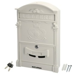 Buzón Jardín Aluminio Fundido Blanco Palace 255 x 410 x 90 mm.