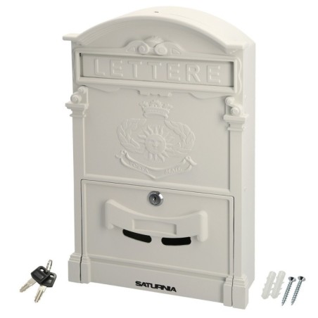 Buzón Jardín Aluminio Fundido Blanco Palace 255 x 410 x 90 mm.