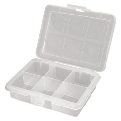 Organizador Plástico 6 Compartimentos 120 x 100 x 28 mm. Caja Almacenaje, Maletín Organizador, Organizador Plástico