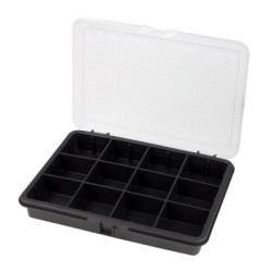 Organizador Plástico 12 Compartimentos 180x128x32 mm. Caja Almacenaje, Maletín Organizador, Organizador Plástico