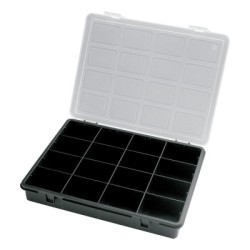 Organizador Plástico 16 Compartimentos 242x188x37 mm. Caja Almacenaje, Maletín Organizador, Organizador Plástico
