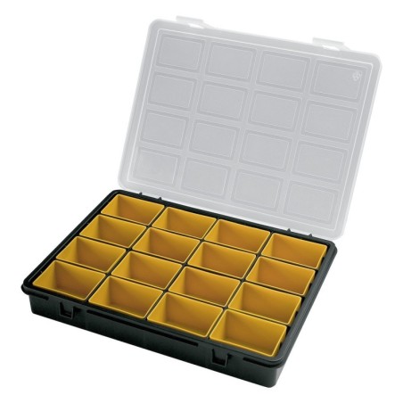 Organizador Plástico 16 Compartimentos Extraíbles 242x188x37 mm. Caja Almacenaje, Maletín Organizador, Organizador Plástico