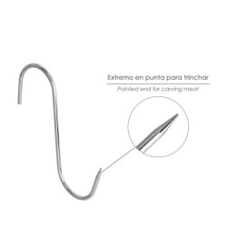 Gancho Carnicero Inoxidable N.º 2 De 120 x 5 mm. Gancho Para Productos Cárnicos.