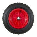 Rueda Carretilla Invernadero Neumática Llanta Plástico, Diámetro 370 mm. Eje Diámetro 20 mm.