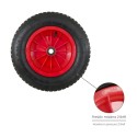 Rueda Carretilla Invernadero Neumática Llanta Plástico, Diámetro 370 mm. Eje Diámetro 20 mm.