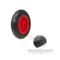 Rueda Carretilla Invernadero Poliuretano Impinchable Llanta Plástico, Diámetro 360 mm. Eje Diámetro 20 mm.