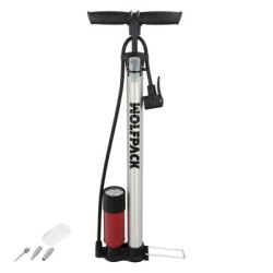 Bomba Inflar Bicicleta Con Manómetro. Doble Boquilla Válvula Presta y Schrader. Diámetro 32 x 500 mm. 10 BAR / 160 PSI