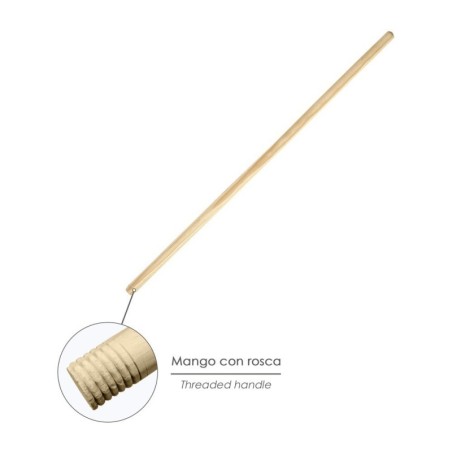 Mango Madera Para Cepillo Barrendero Rosca 1200 x Diámetro 28 mm.