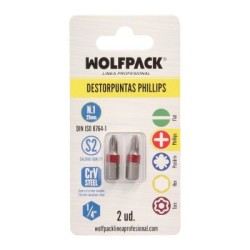 Puntas Largas Destornillador Phillips N.º 1 (2 Piezas). Acero S2 al Cromo Vanadio. Puntas Hexagonales, Destorpuntas,