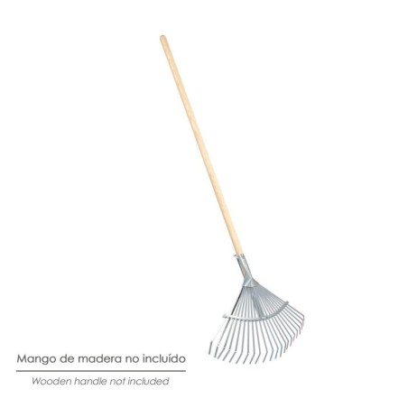 Rastrillo Metálico Para Jardín Ancho Regulable 31,5 A 43,5 cm. rastrillo Hojas, Cepillo Jardín, Escoba Metálica, Escoba Jardín