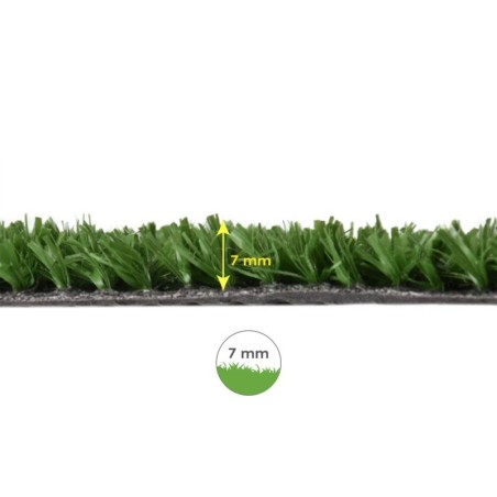 Cesped Artificial 7 mm. Rollo 1x5 metros. Césped Moqueta Para Interior y Exterior. Jardín, Terraza, Balcón. Uso Domestico