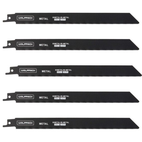 Hoja Sierra Sable Para Metales 228 mm. 18 Tpi. 5 Piezas. Sierra Hierro Aluminio, Cobre, Plástico
