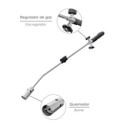 Soplete Quemar Hierba Con Encendido Piezoeléctrico funcionamiento Con Cartucho Gas