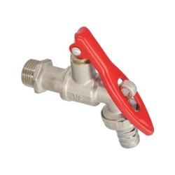 Grifo Esfera 1/2" Con Sistema De Bloqueo Por Candado Grifo Jardín Exterior, Grifo Con Bloqueo y Conector Manguera