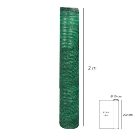 Malla Sombreo Rollo 2,0 x 10 Metros, Reduce Radiación, protección Jardín y Terraza, Regula Temperatura, Color Verde Claro
