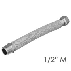 Tubería Extensible Agua Acero Inoxidable Corrugado. Longitud de 22,5 a 30 cm. Tomas 1/2"