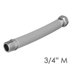 Tubería Extensible Agua Acero Inoxidable Corrugado. Longitud de 22,5 a 30 cm. Tomas 3/4"