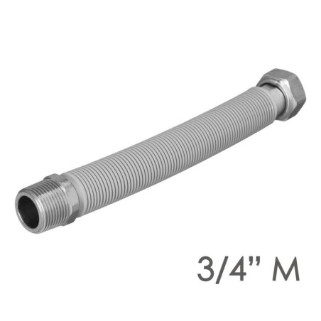 Tubería Extensible Agua Acero Inoxidable Corrugado. Longitud de 22,5 a 30 cm. Tomas 3/4"