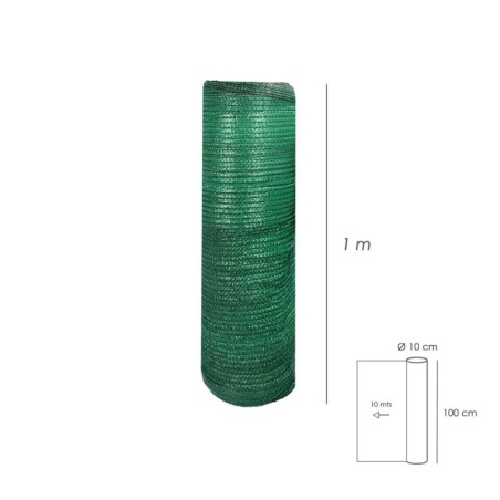 Malla Sombreo Rollo 1,0 x 10 Metros, Reduce Radiación, protección Jardín y Terraza, Regula Temperatura, Color Verde Claro