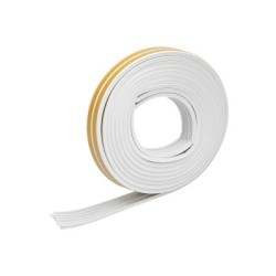 Burlete Caucho Blanco Rollo 6 Metros x 9 mm. Sellador Ventanas y Puertas. Aísla Del Ruido. Para Umbrales de 1 A 3,5 mm.