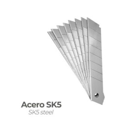 Hoja Cúter 18 mm. (Estuche 10 Piezas) Acero Sk5