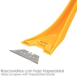 Rascavidrios Plástico Amarillo Hoja 60 mm. Rasqueta Vitrocerámica, Rascador Vidrio, Rascador Vitrocerámica,