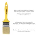 Paletina Profesional Cerda Blanca Ancho 20 mm. Cerdas Naturales Mango Plástico Ergonómico, Brocha Pintor, Pincel Pintura