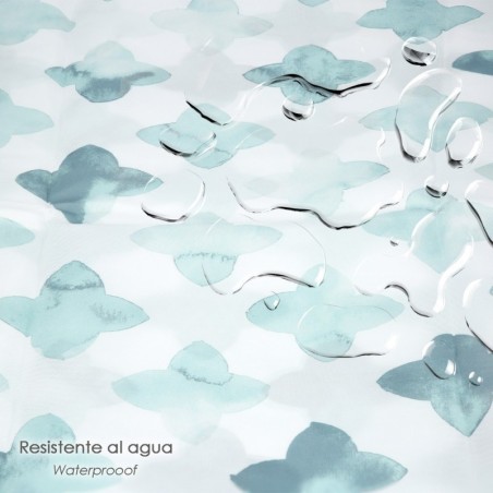 Cortina Ducha Geométrica Azul 180x200 cm. Impermeable
